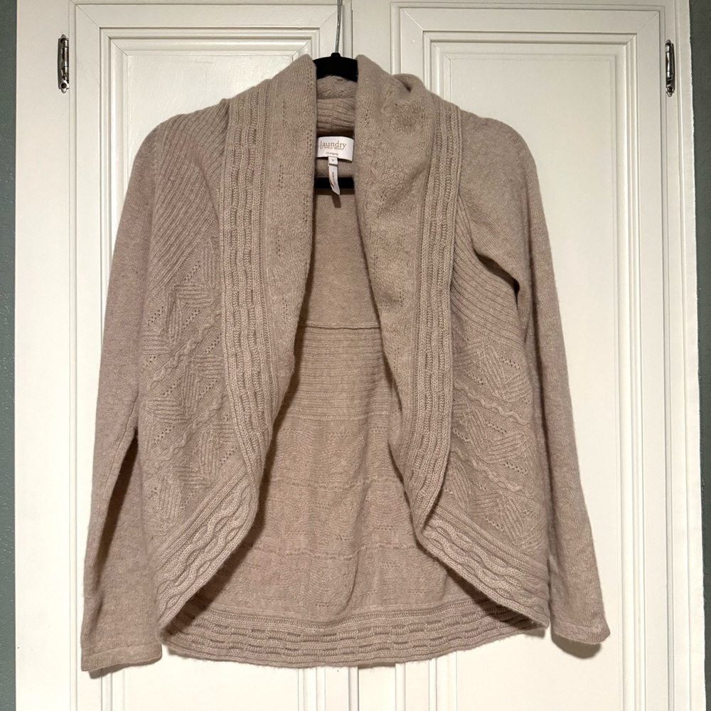Laundry by Shelli Segal 100% Cashmere Open Knit Cardigan